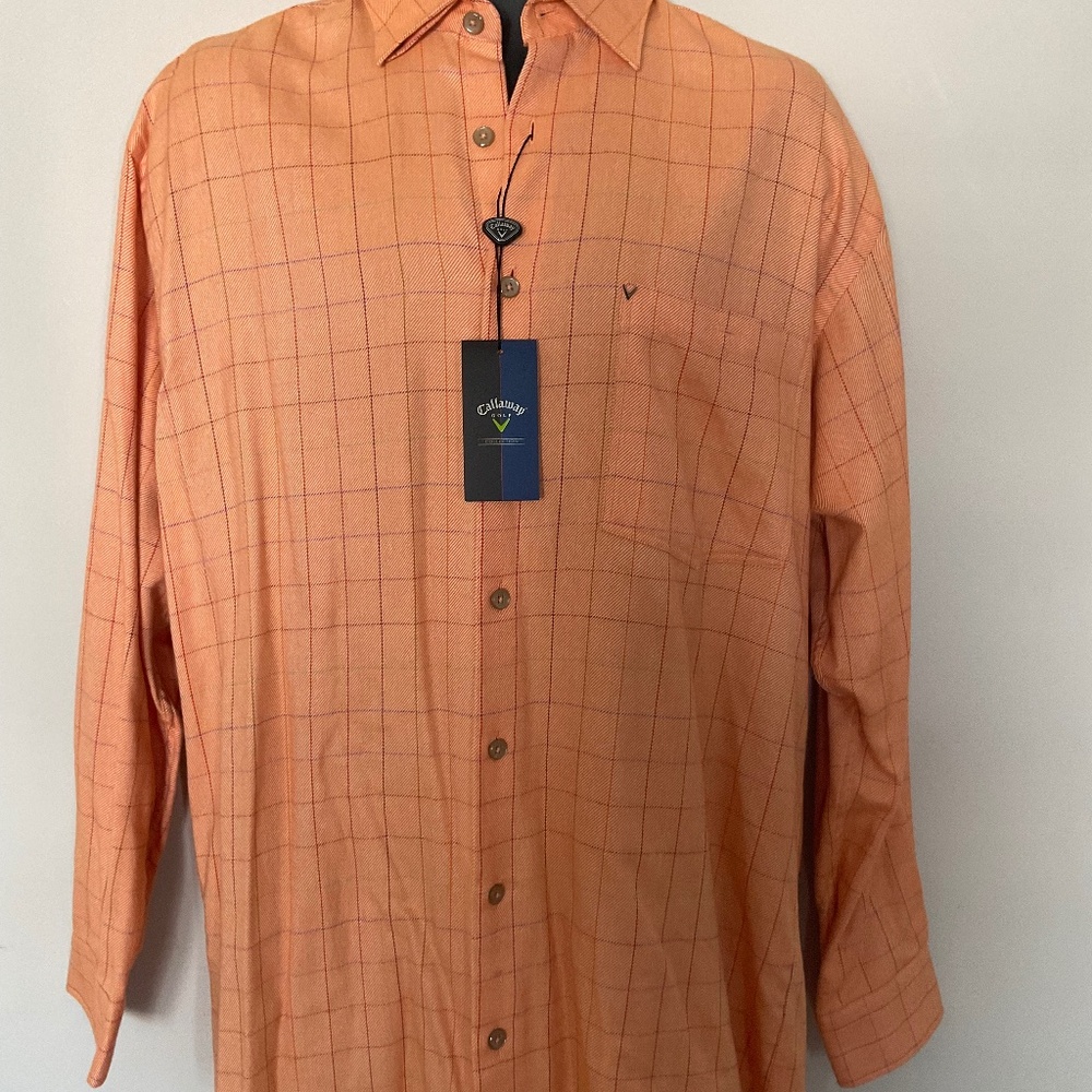 Callaway Men's Orange Checkered Shirt